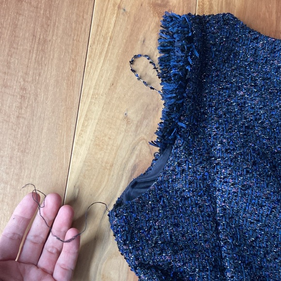 NWT J. Crew Sparkly Navy Tweed Shift Dress 10 - Picture 10 of 13